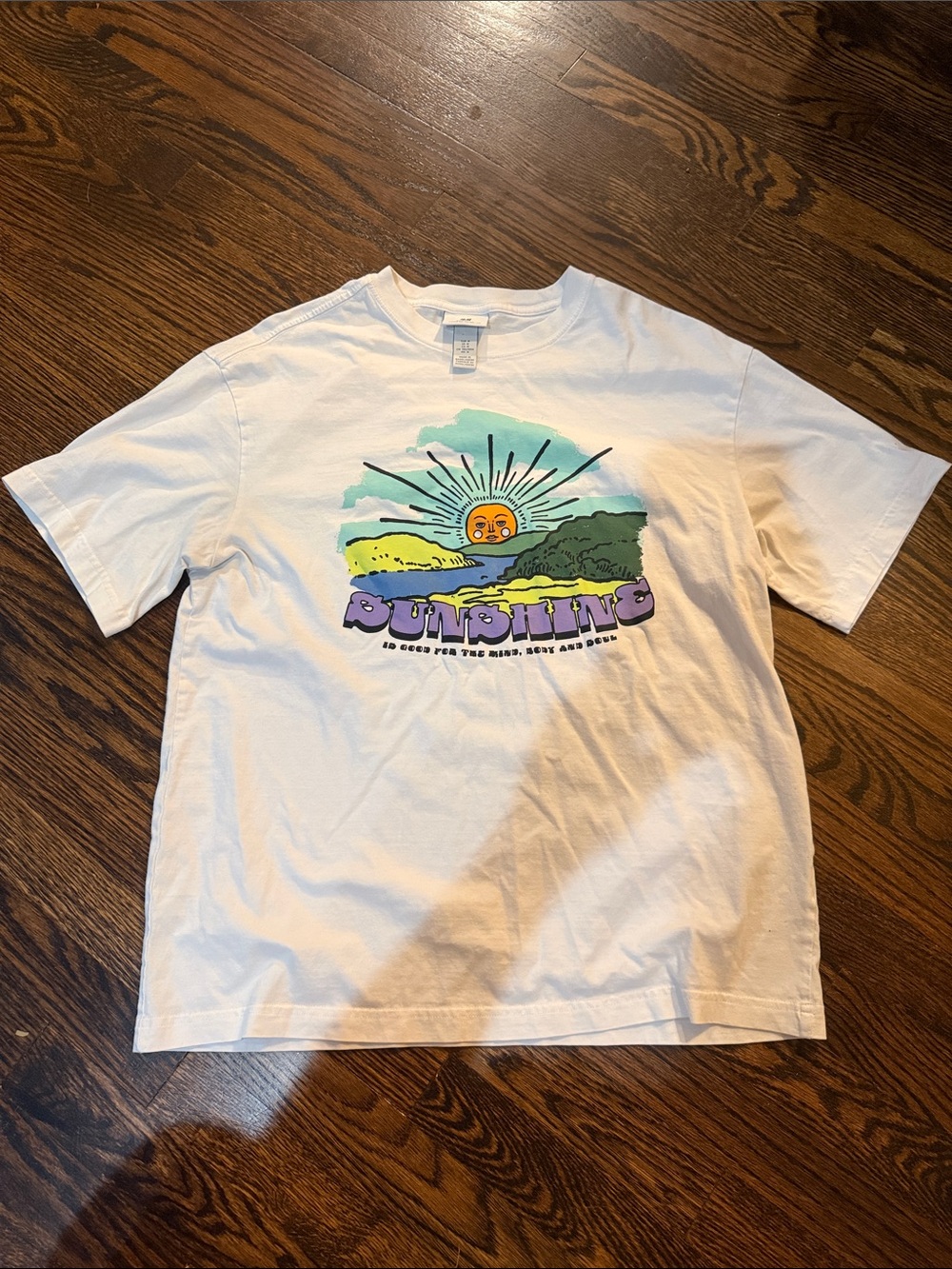 H&M White 'Sunshine' Graphic Short Sleeve T-Shirt